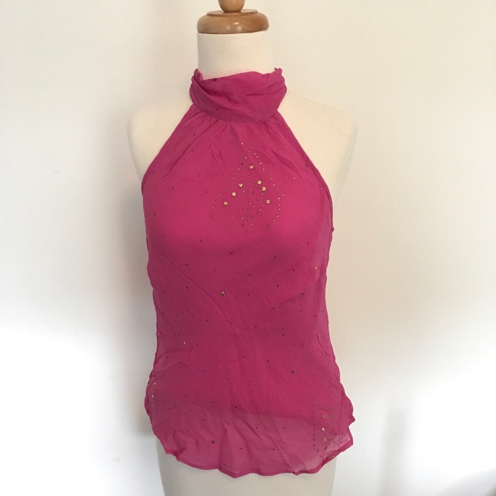 Sparkling Ethereal Magenta Halter Top Tramp Brand